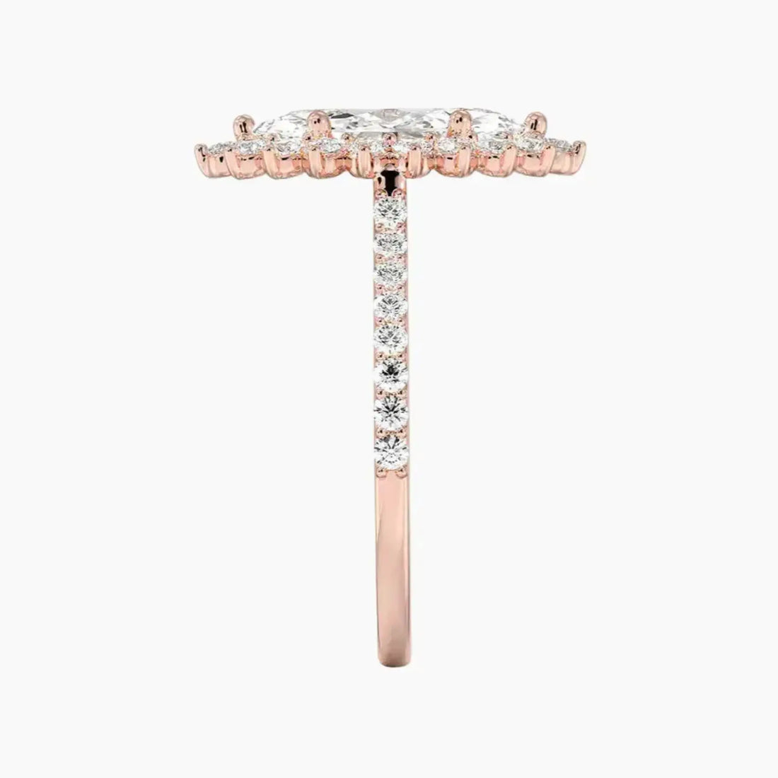 Soraya Pave Marquise Designer Diamond Ring Setting in 14K Yellow Gold
