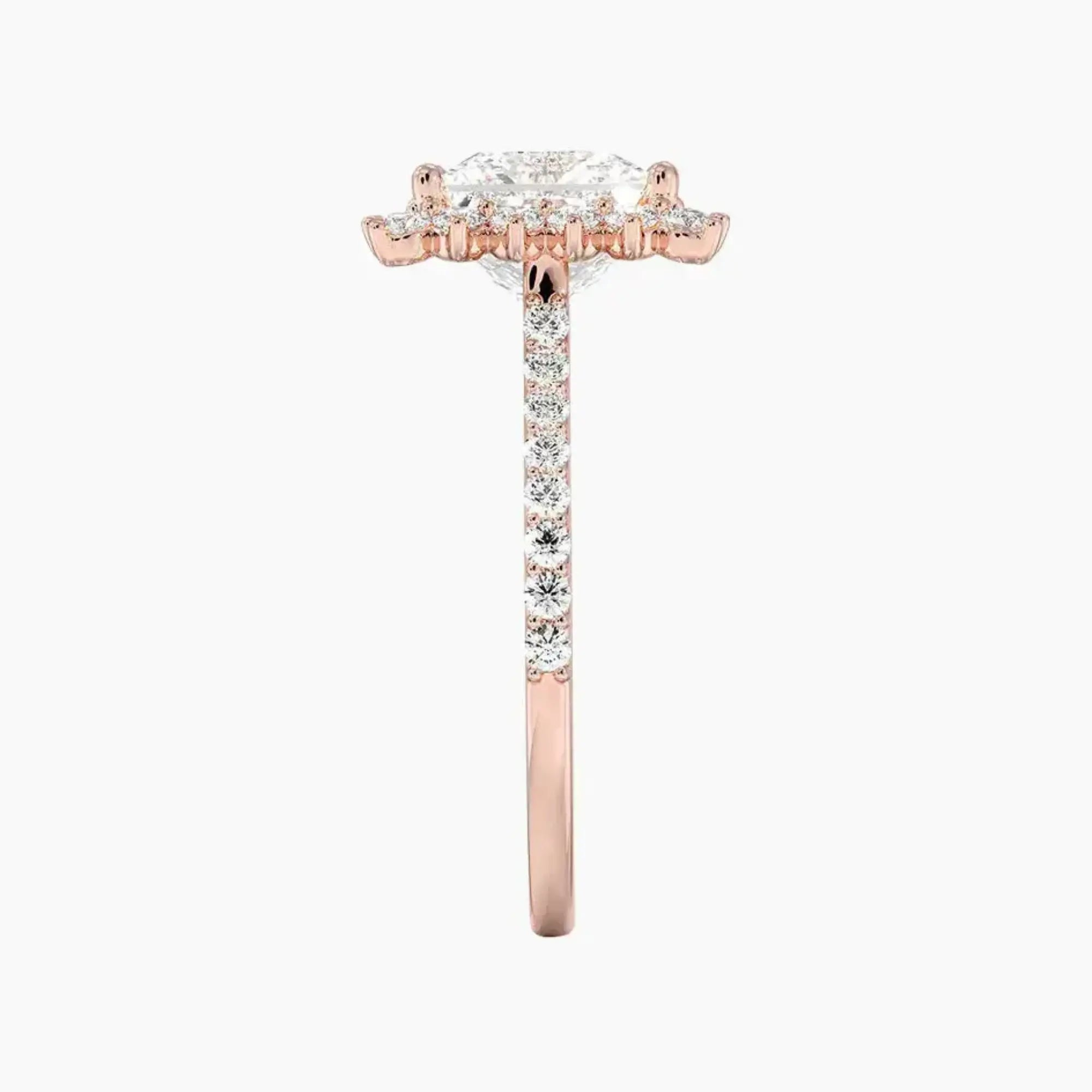 Soraya Pave Princess Designer Diamond Ring Setting in 18K White Gold