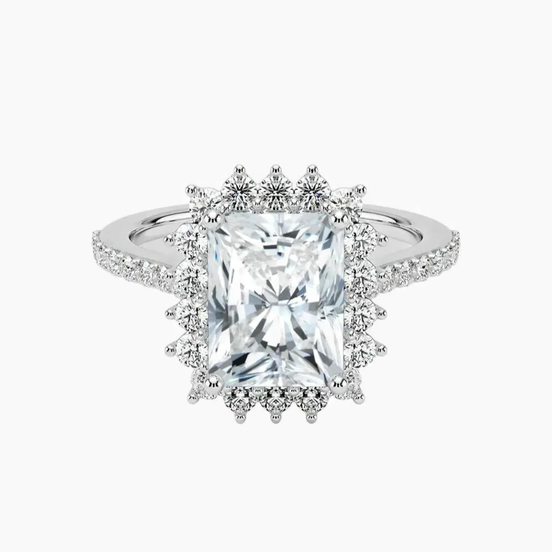 Soraya Pave Radiant Designer Diamond Ring Setting in 14K Yellow Gold