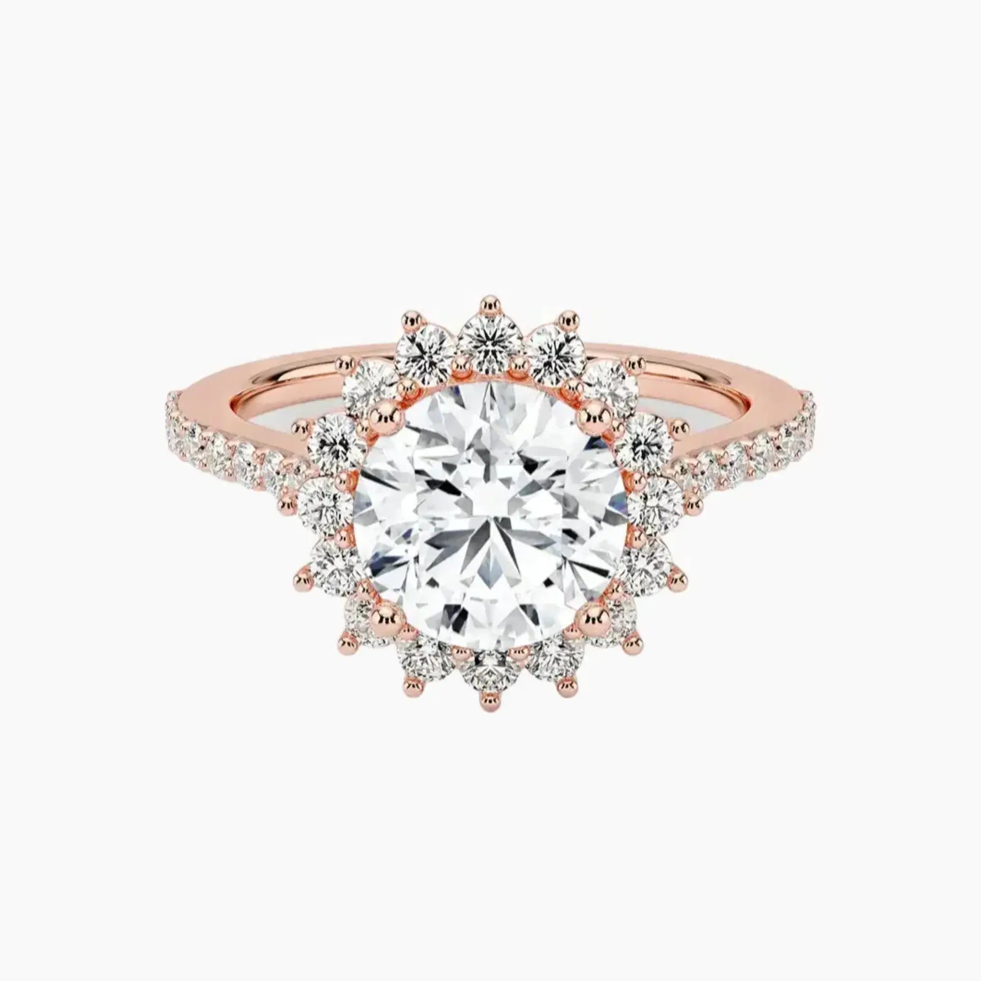 Soraya Pave Round Designer Diamond Ring Setting in 18K White Gold