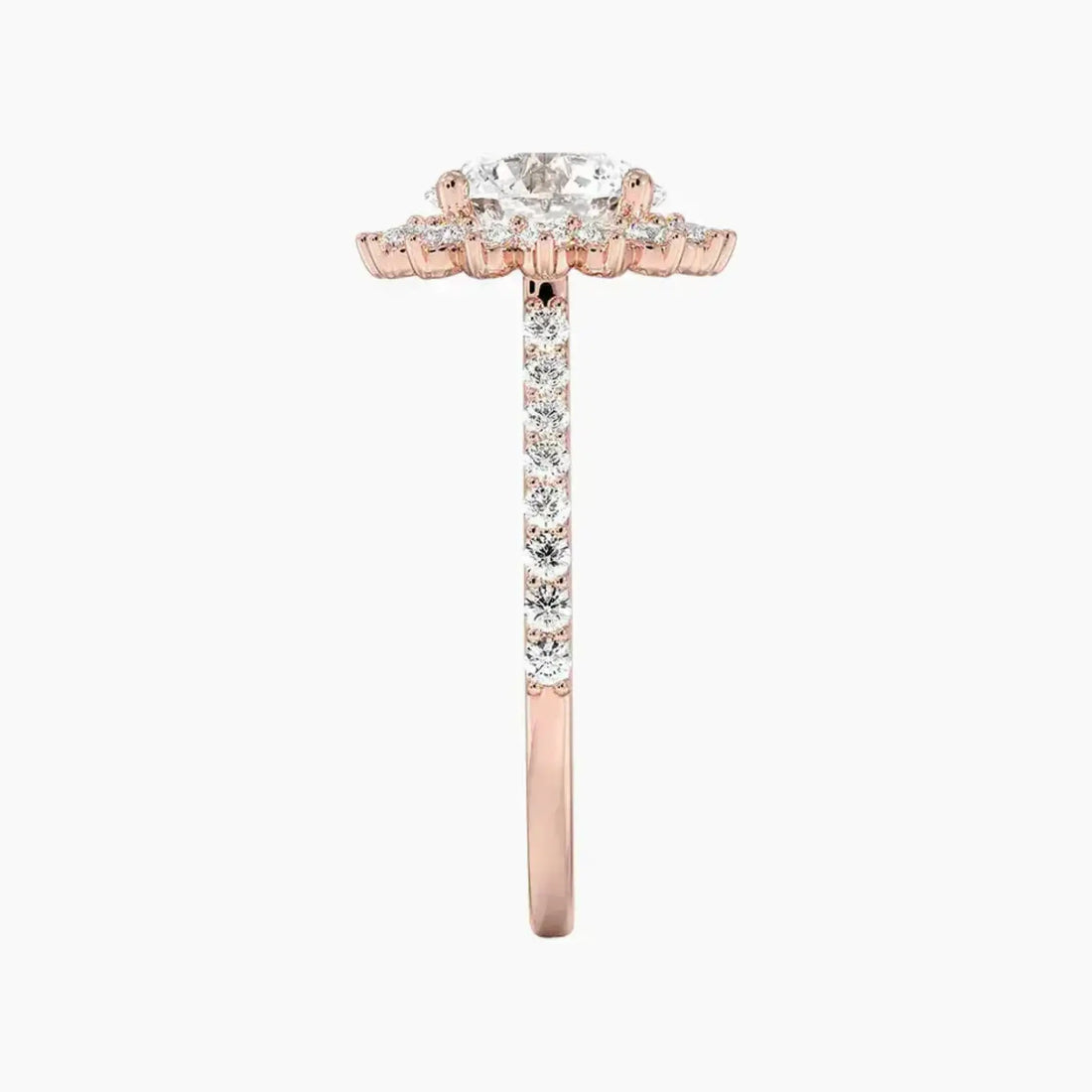 Soraya Pave Round Designer Diamond Ring Setting in 14K White Gold