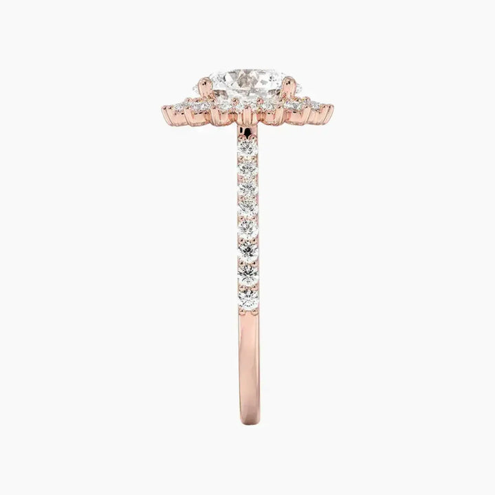 Soraya Pave Round Designer 2.5 Carat Lab Grown Diamond Engagement Ring in 14K White Gold