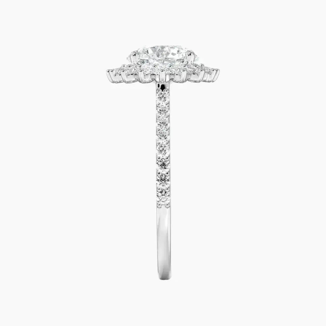 Soraya Pave Round Designer Diamond Ring Setting in 18K Yellow Gold
