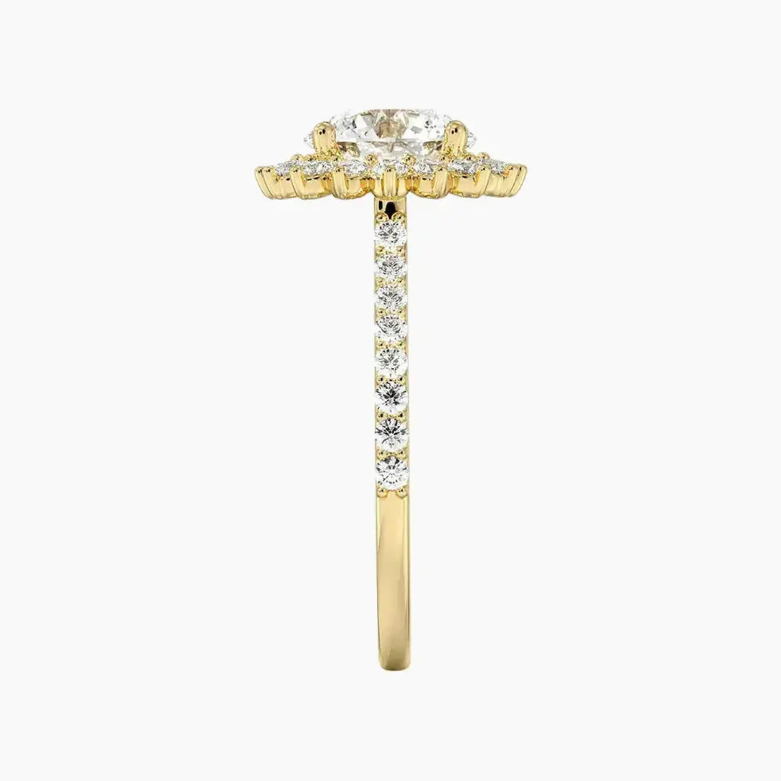 Soraya Pave Round Designer Diamond Ring Setting in 18K Rose Gold