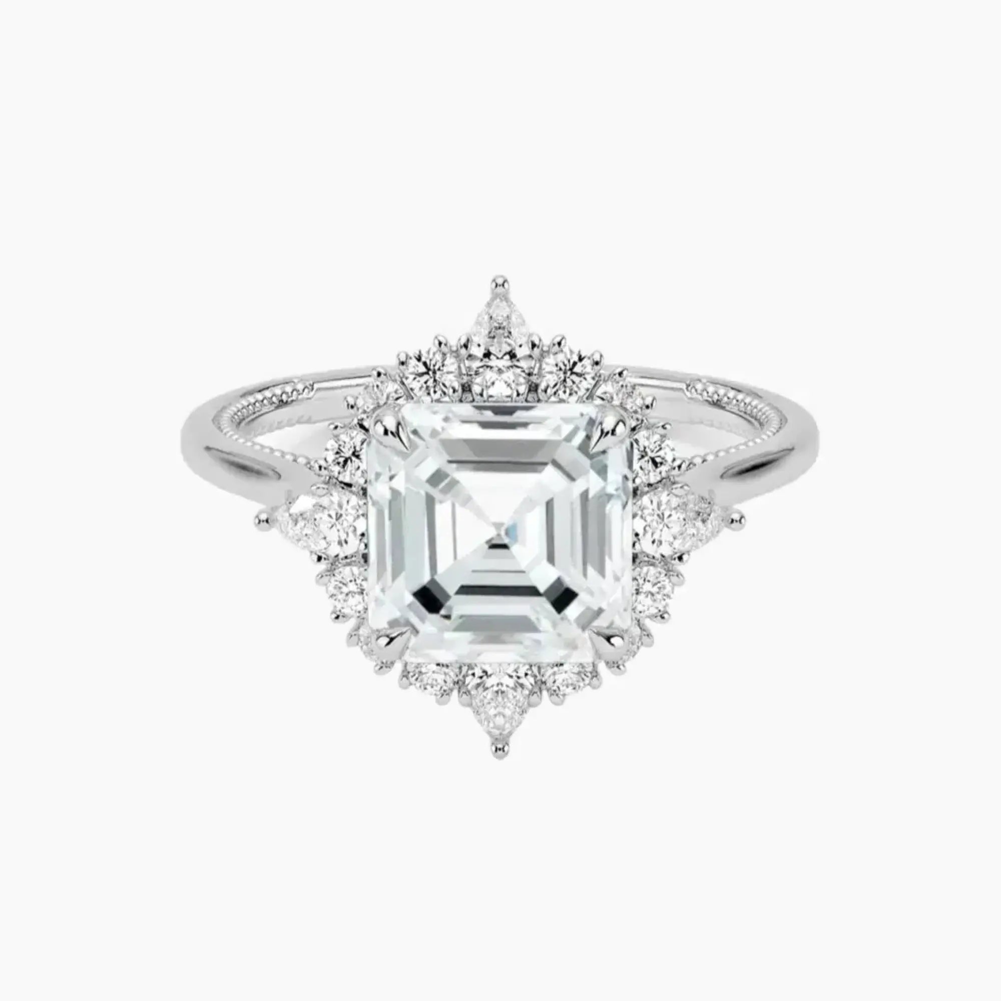 Elara Asscher Designer 1.5 Carat Lab Grown Diamond Engagement Ring in 14K Rose Gold