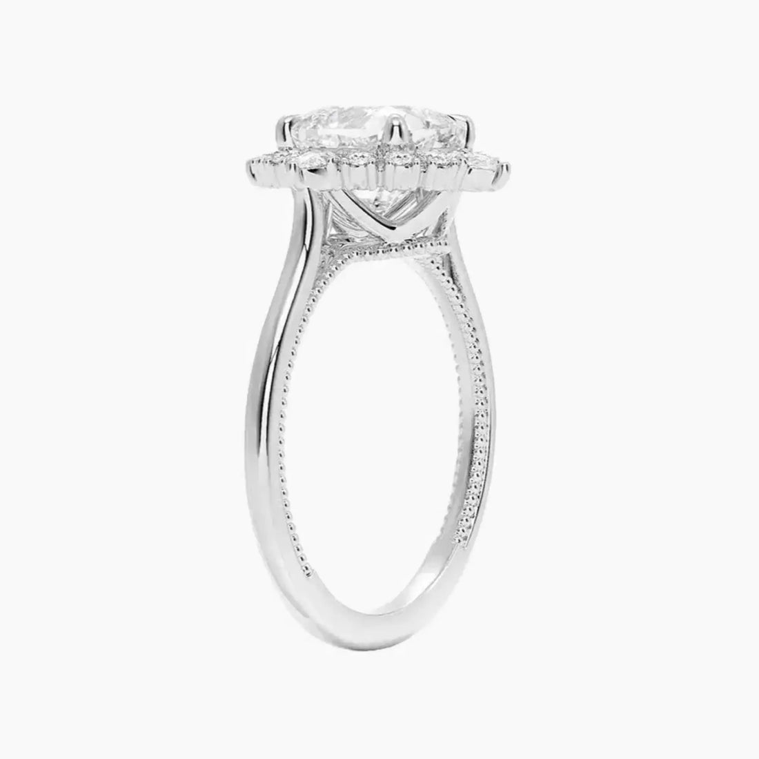 Elara Cushion Designer 1 Carat Lab Grown Diamond Engagement Ring in 18K Yellow Gold