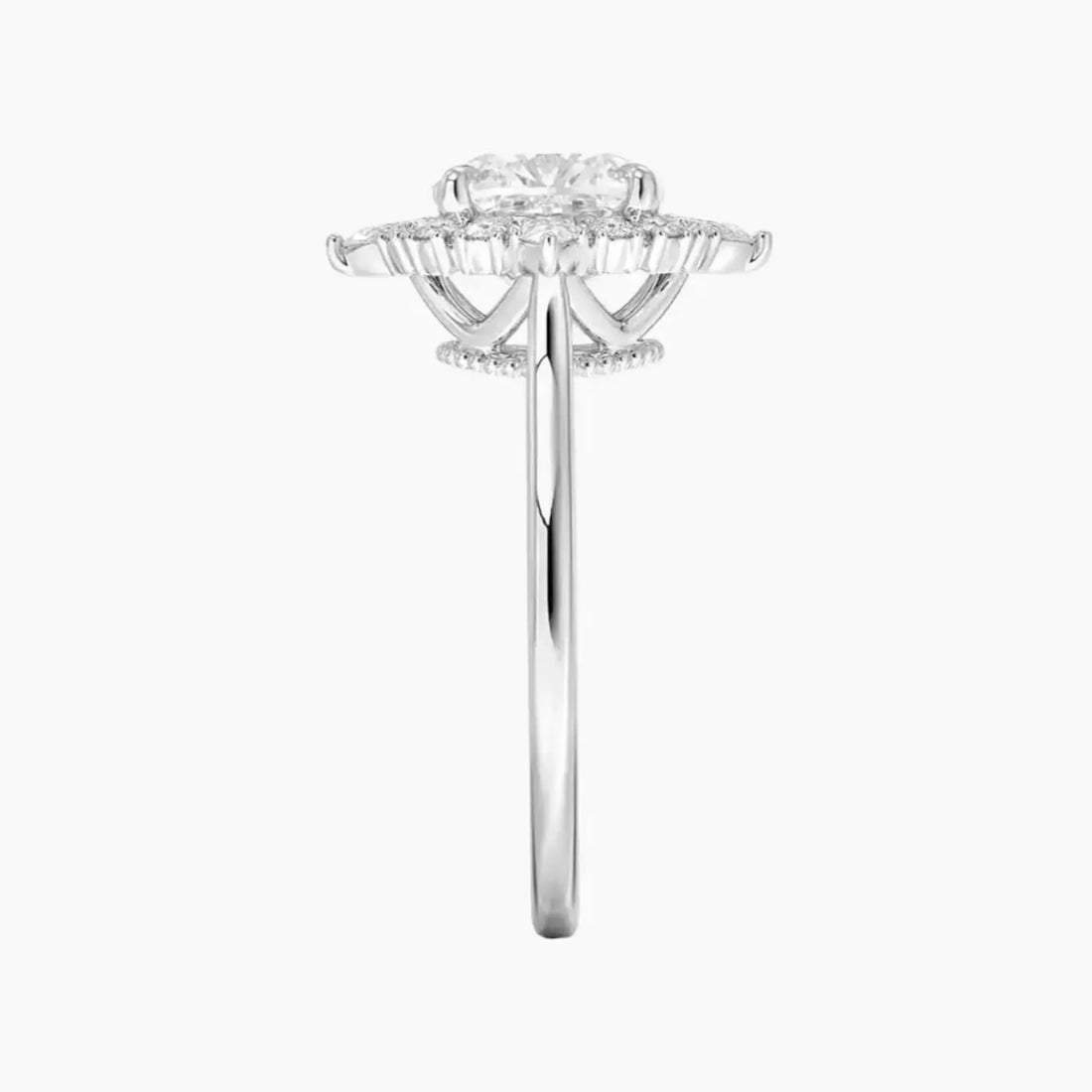 Elara Cushion Designer Diamond Ring Setting in 14K Rose Gold