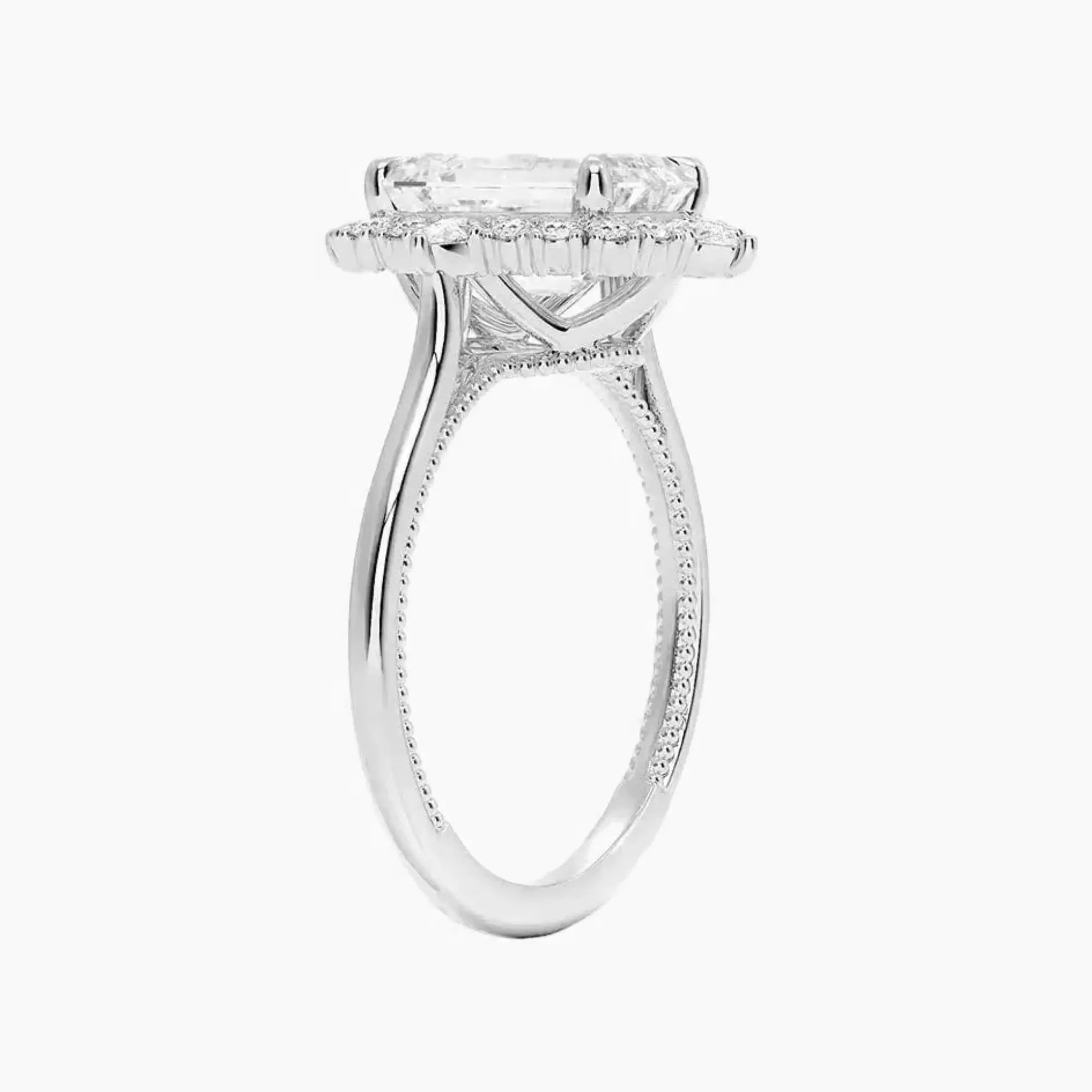 Elara Emerald Designer 2.5 Carat Lab Grown Diamond Engagement Ring in 14K Yellow Gold