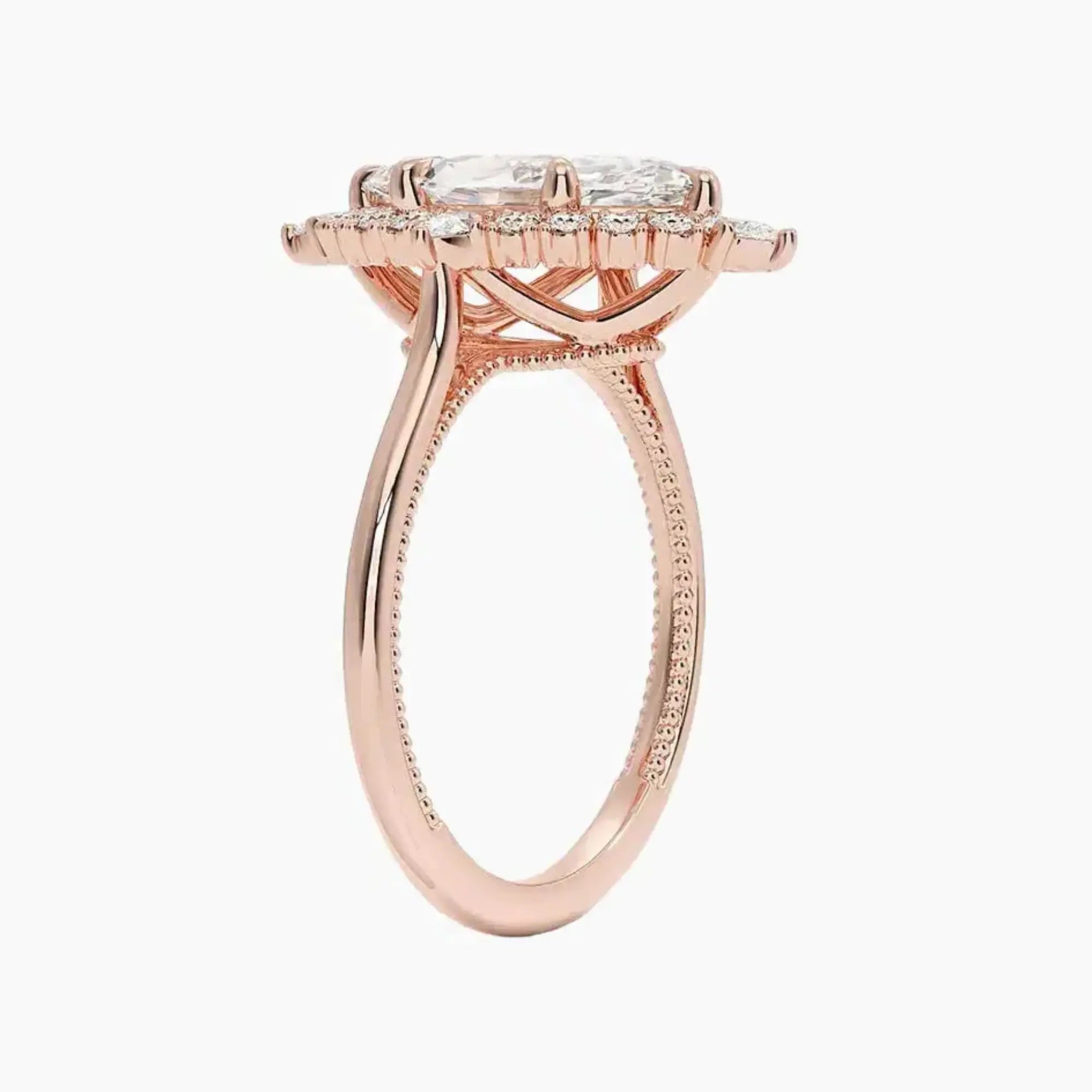 Elara Marquise Designer Diamond Ring Setting in 18K White Gold