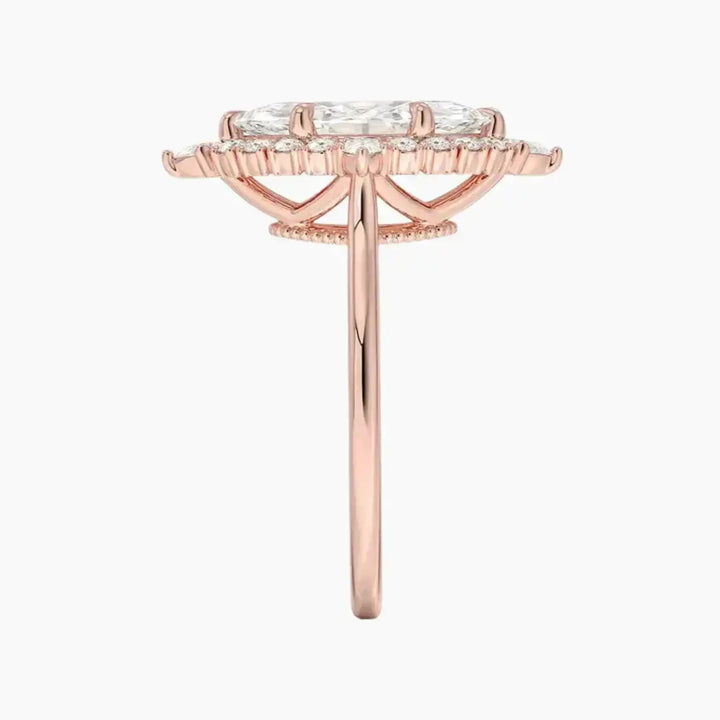 Elara Marquise Designer 1.5 Carat Lab Grown Diamond Engagement Ring in 18K White Gold