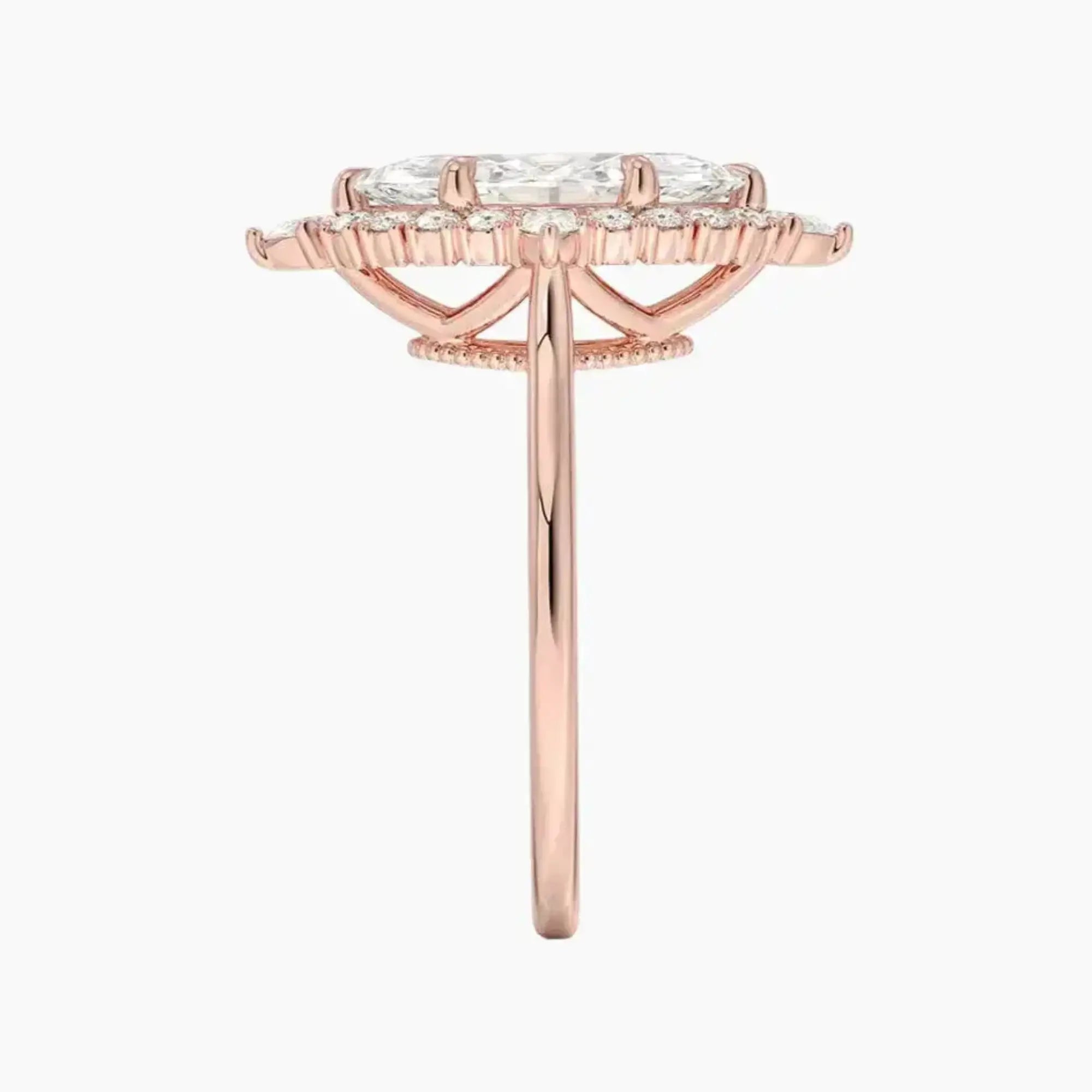 Elara Marquise Designer Diamond Ring Setting in 18K White Gold