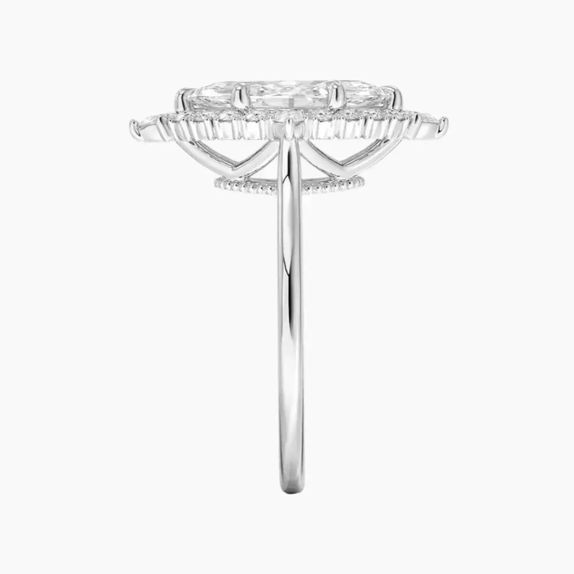 Elara Marquise Designer Diamond Ring Setting in 14K Yellow Gold
