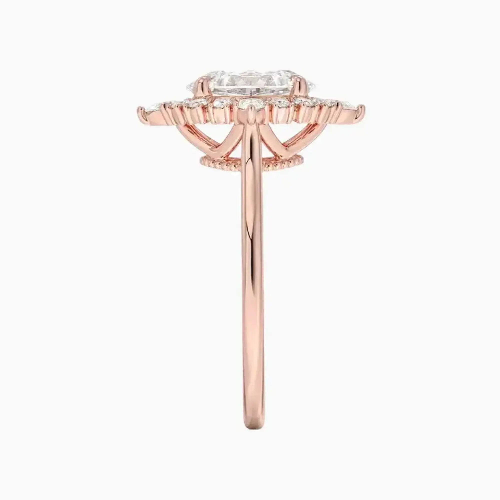 Elara Oval Designer 3 Carat Lab Grown Diamond Engagement Ring in 18K Yellow Gold