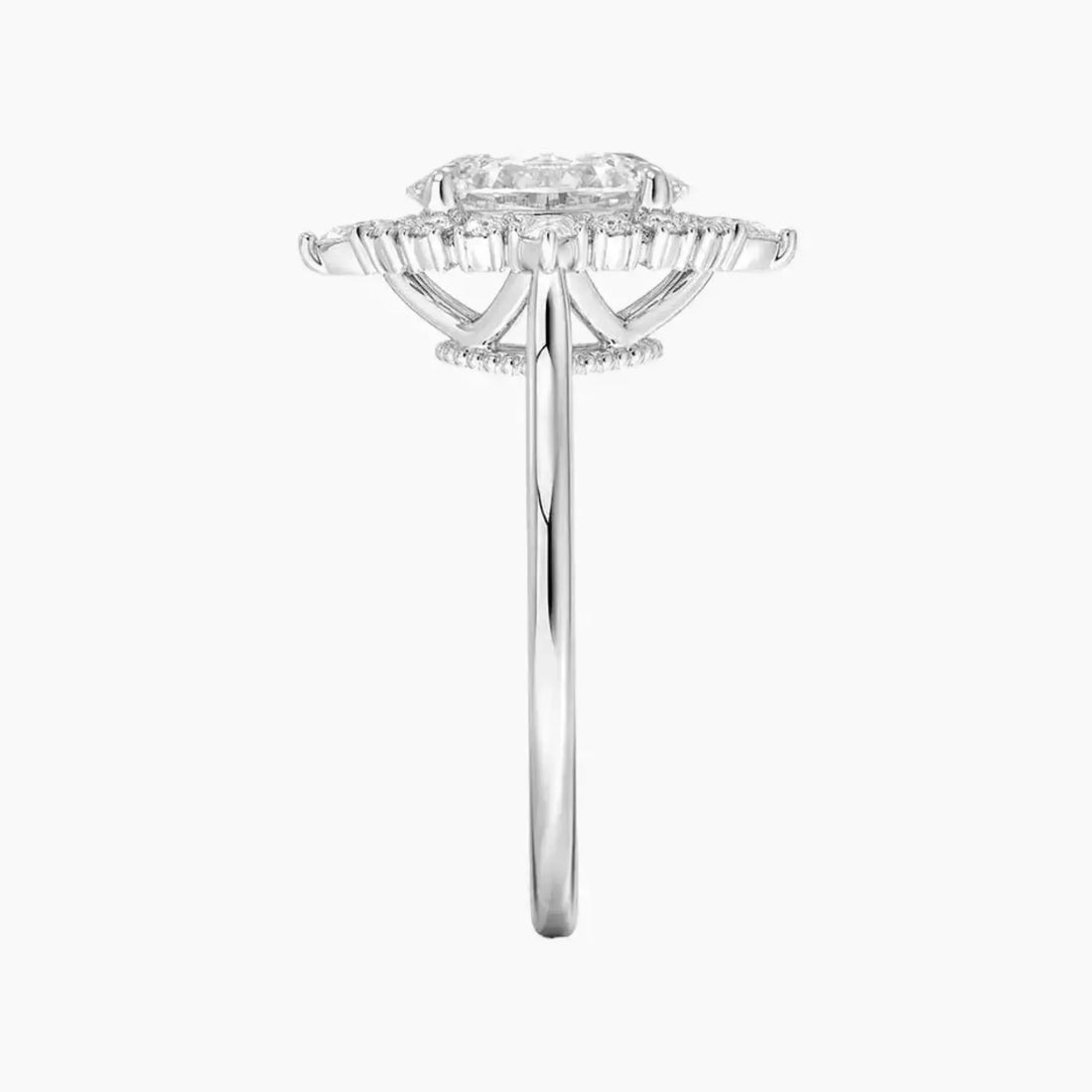 Elara Oval Designer 1.5 Carat Lab Grown Diamond Engagement Ring in 14K Rose Gold