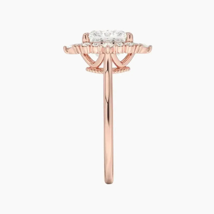 Elara Princess Designer 2.5 Carat Lab Grown Diamond Engagement Ring in 18K White Gold