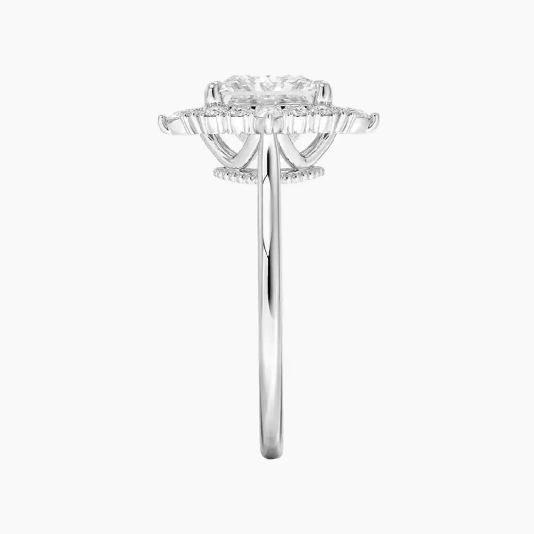 Elara Princess Designer 3 Carat Lab Grown Diamond Engagement Ring in 14K Yellow Gold