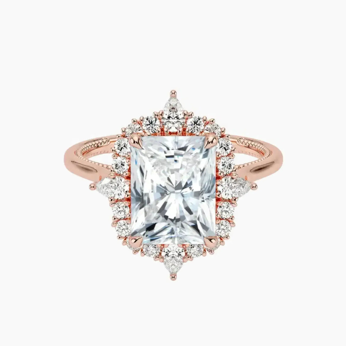 Elara Radiant Designer Diamond Ring Setting in 18K White Gold