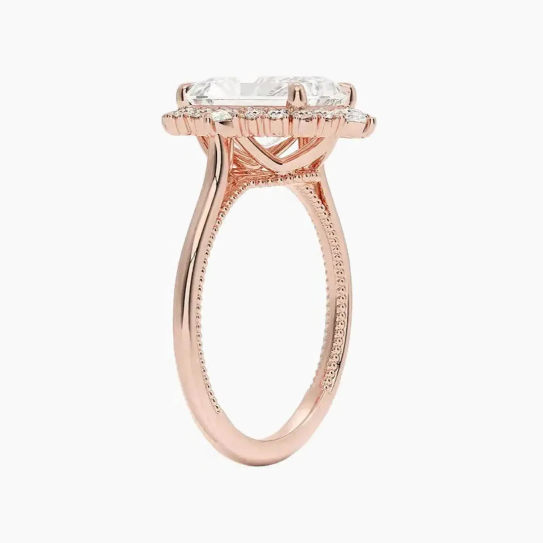 Elara Radiant Designer Diamond Ring Setting in 14K Yellow Gold