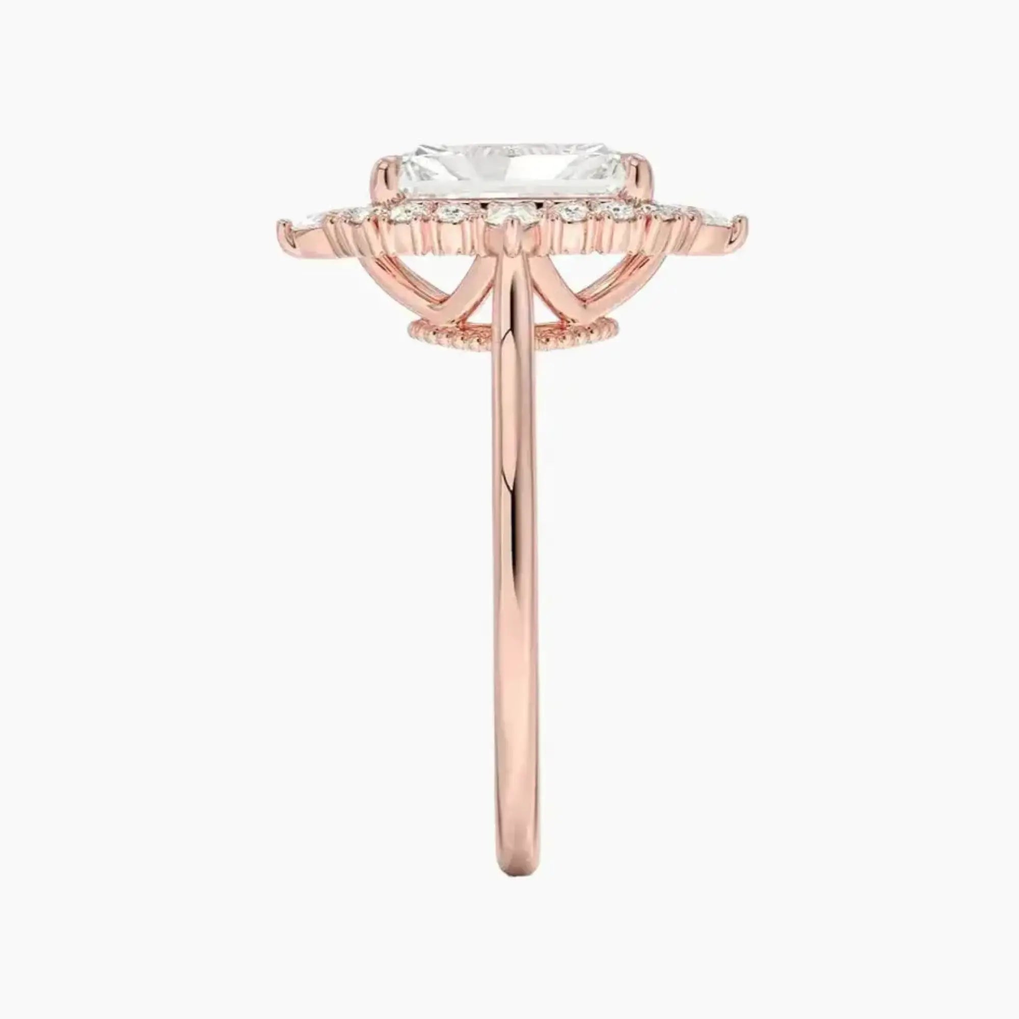 Elara Radiant Designer 2.5 Carat Lab Grown Diamond Engagement Ring in 14K Yellow Gold