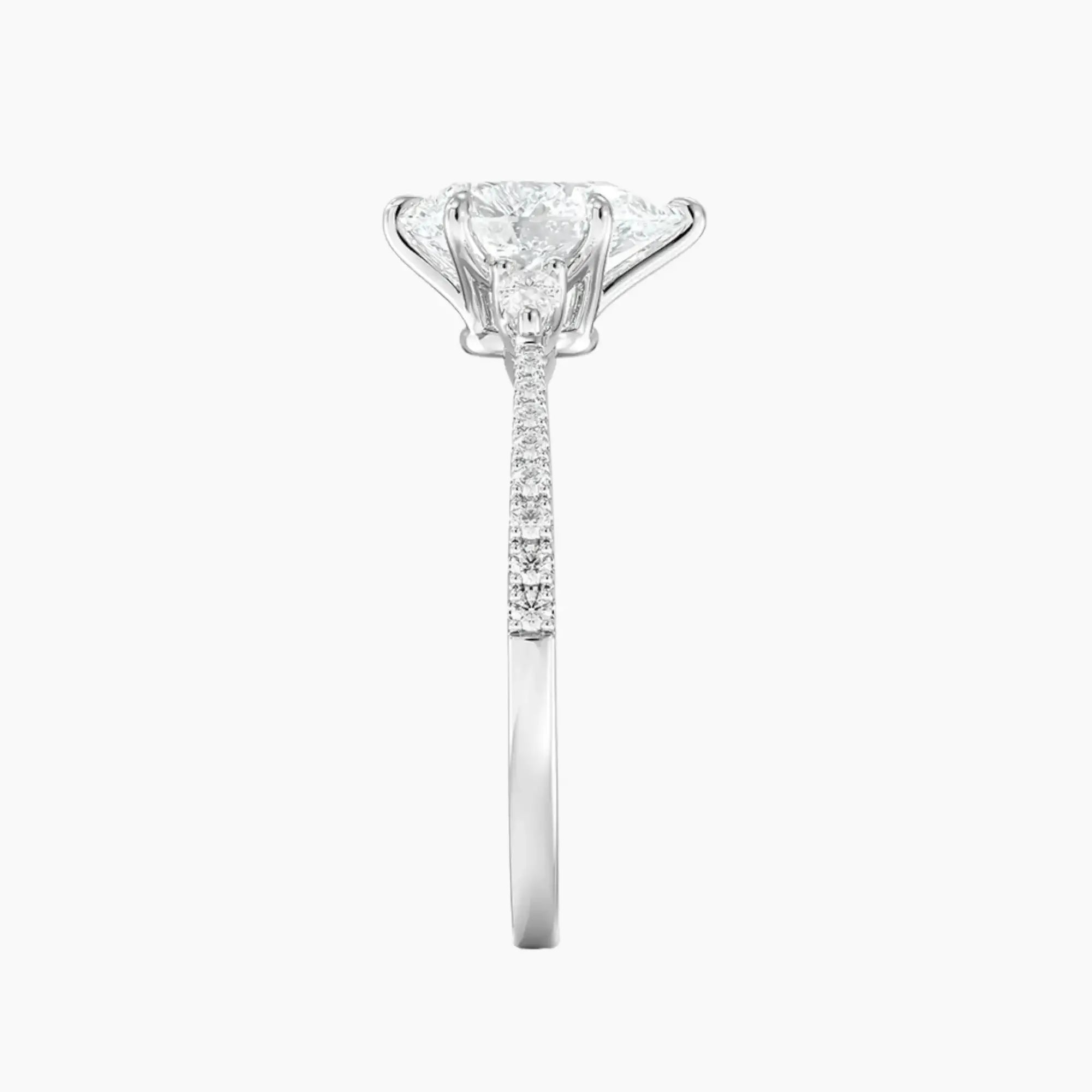 Calliope Pave Pear Three Stone 1.5 Carat Lab Grown Diamond Engagement Ring in 14K Yellow Gold