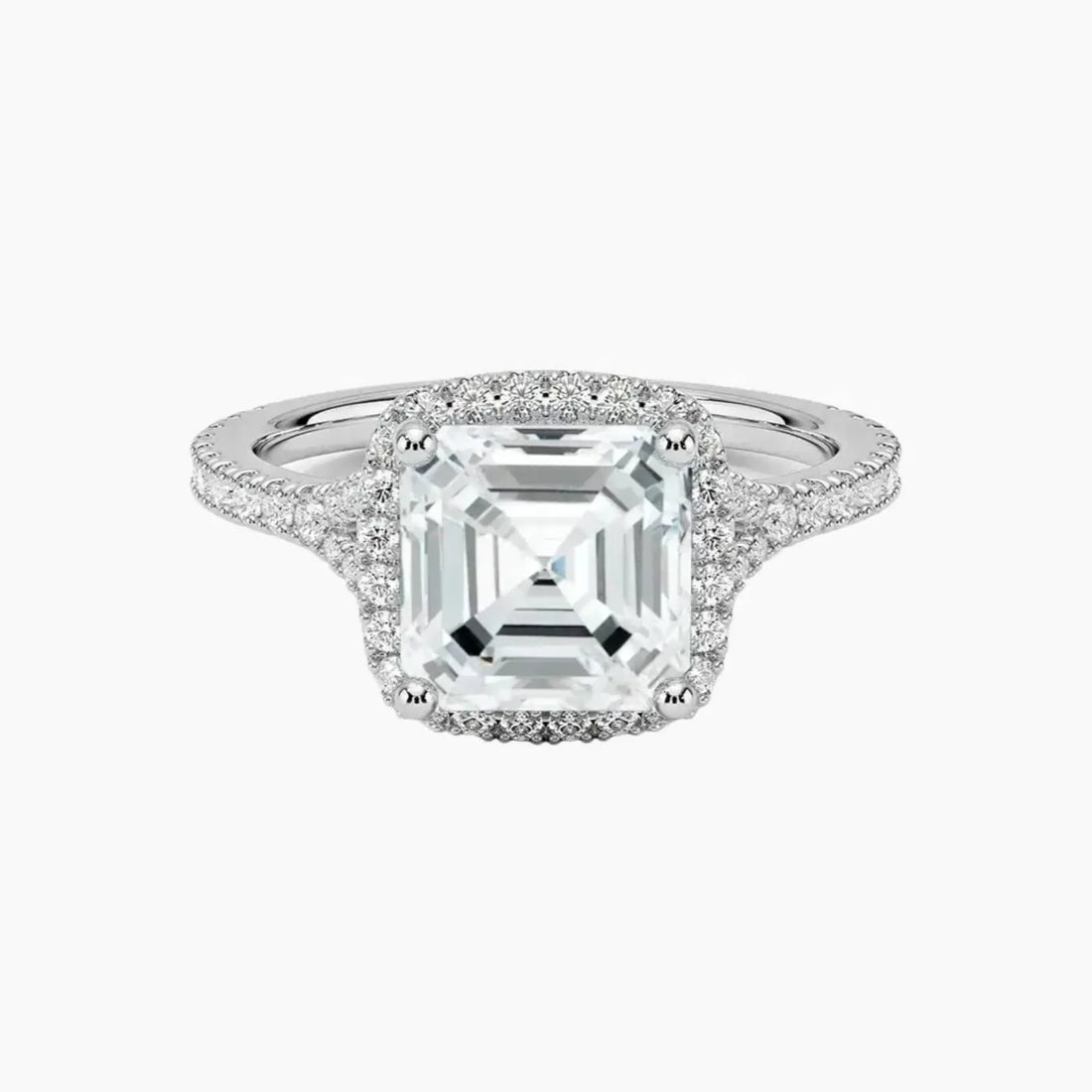 Lysandra Asscher Hidden Halo 1.5 Carat Lab Grown Diamond Engagement Ring in 14K Yellow Gold