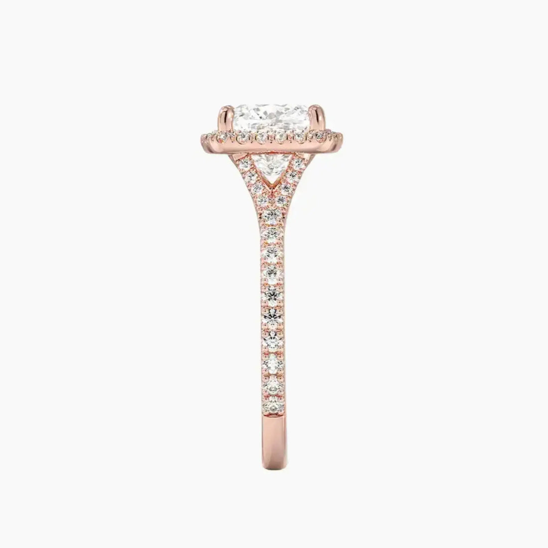 Lysandra Cushion Hidden Halo 2.5 Carat Lab Grown Diamond Engagement Ring in 18K White Gold