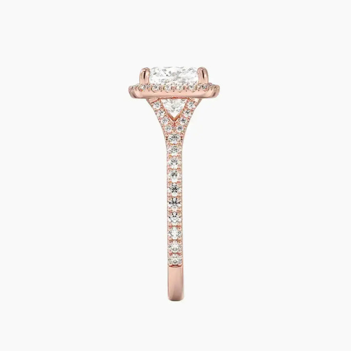 Lysandra Cushion Hidden Halo 3 Carat Lab Grown Diamond Engagement Ring in 14K White Gold
