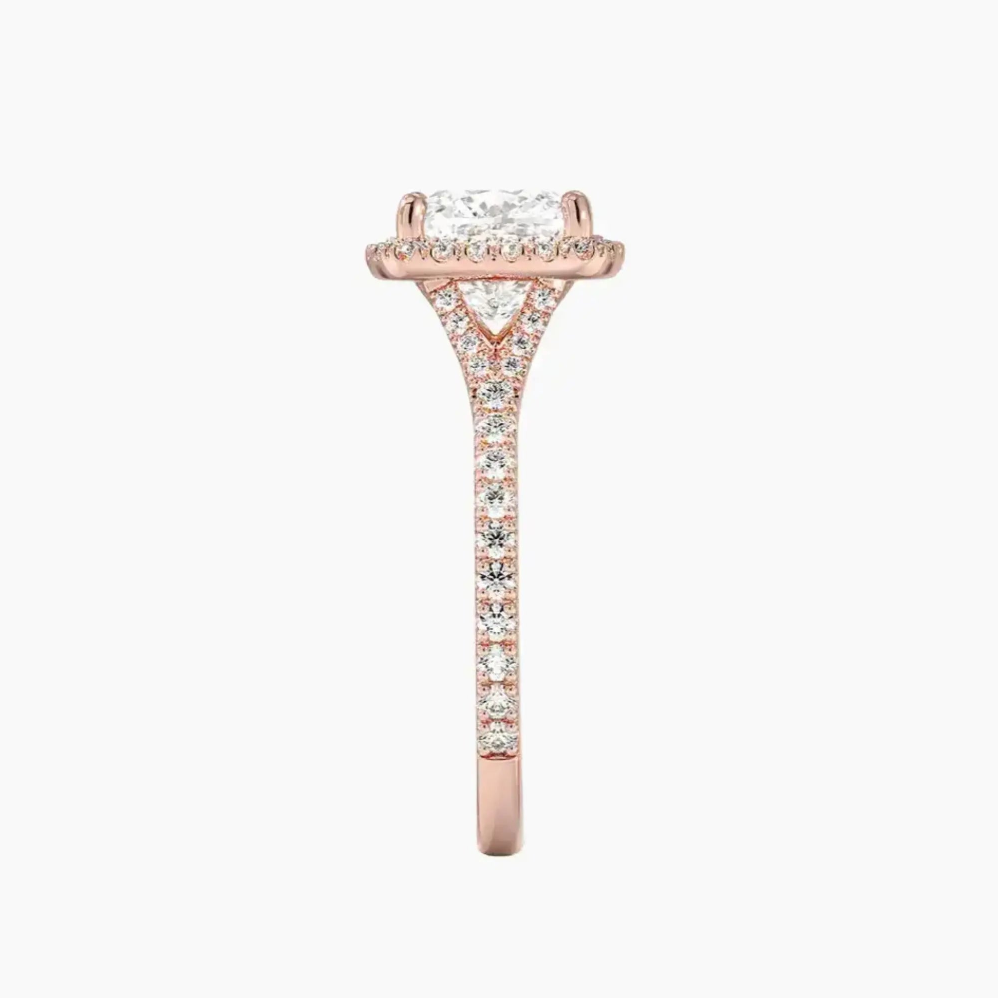Lysandra Cushion Hidden Halo Diamond Ring Setting in 18K White Gold