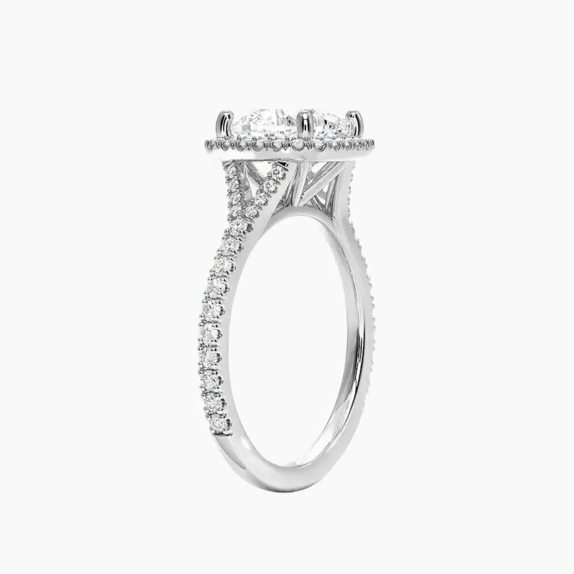 Lysandra Cushion Hidden Halo 1 Carat Lab Grown Diamond Engagement Ring in 18K Rose Gold