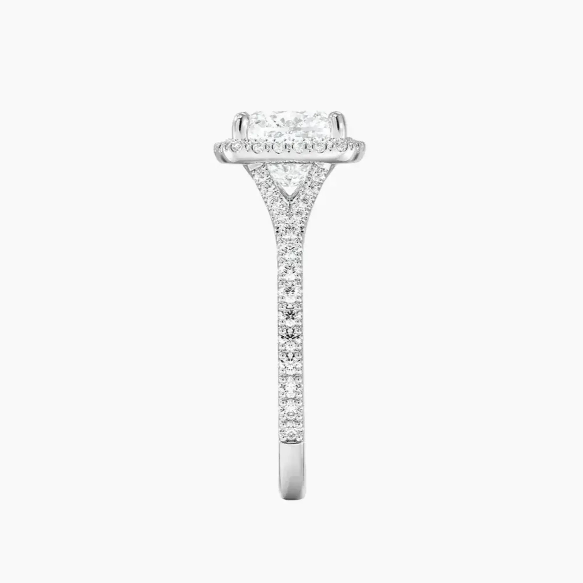 Lysandra Cushion Hidden Halo 2 Carat Lab Grown Diamond Engagement Ring in 14K Yellow Gold