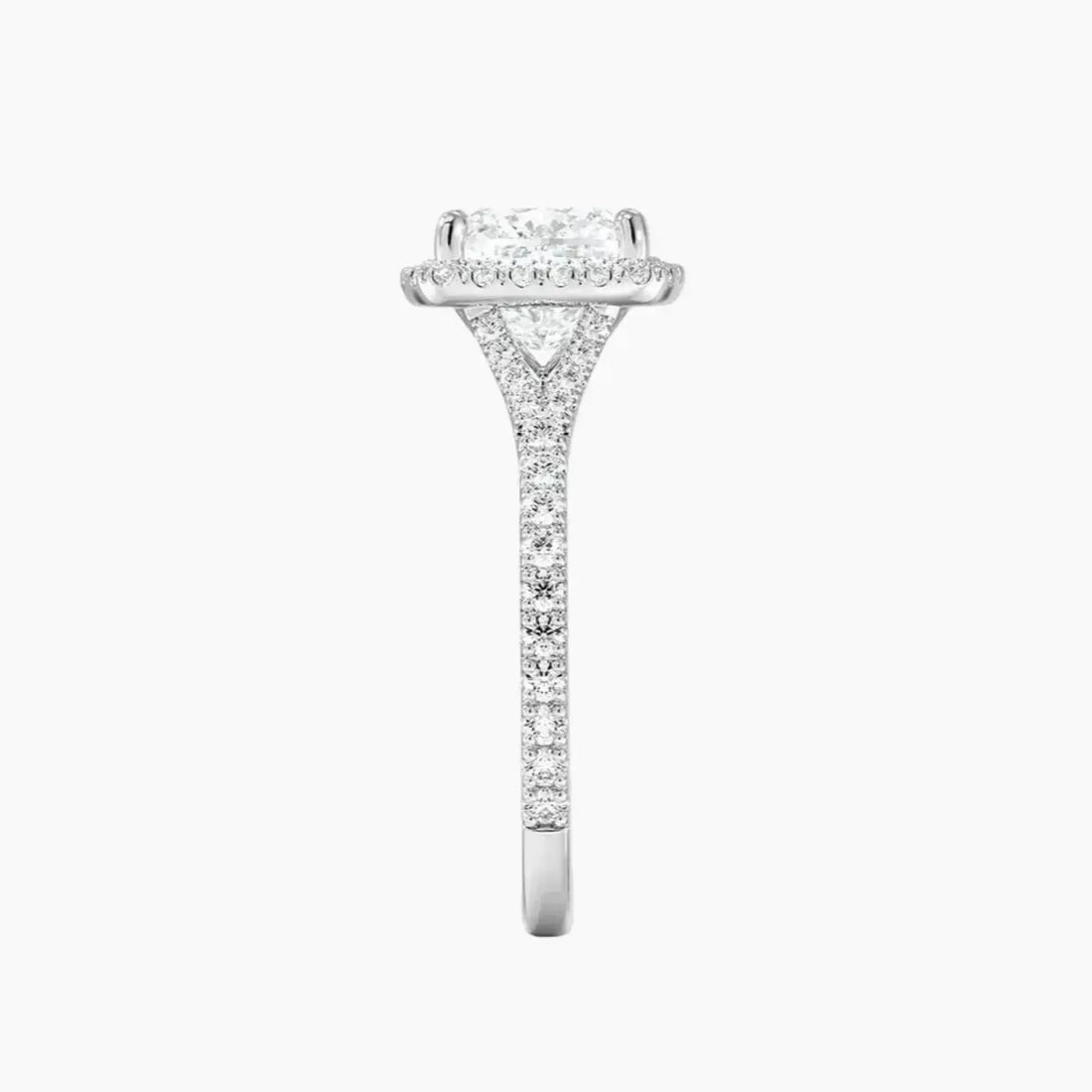 Lysandra Cushion Hidden Halo 2 Carat Lab Grown Diamond Engagement Ring in 14K Yellow Gold