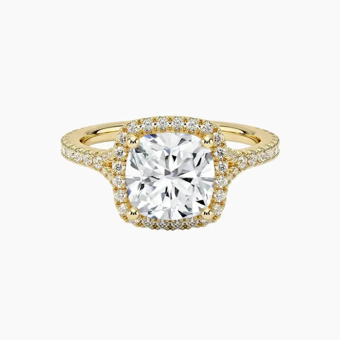 Lysandra Cushion Hidden Halo 1 Carat Lab Grown Diamond Engagement Ring in 18K Rose Gold