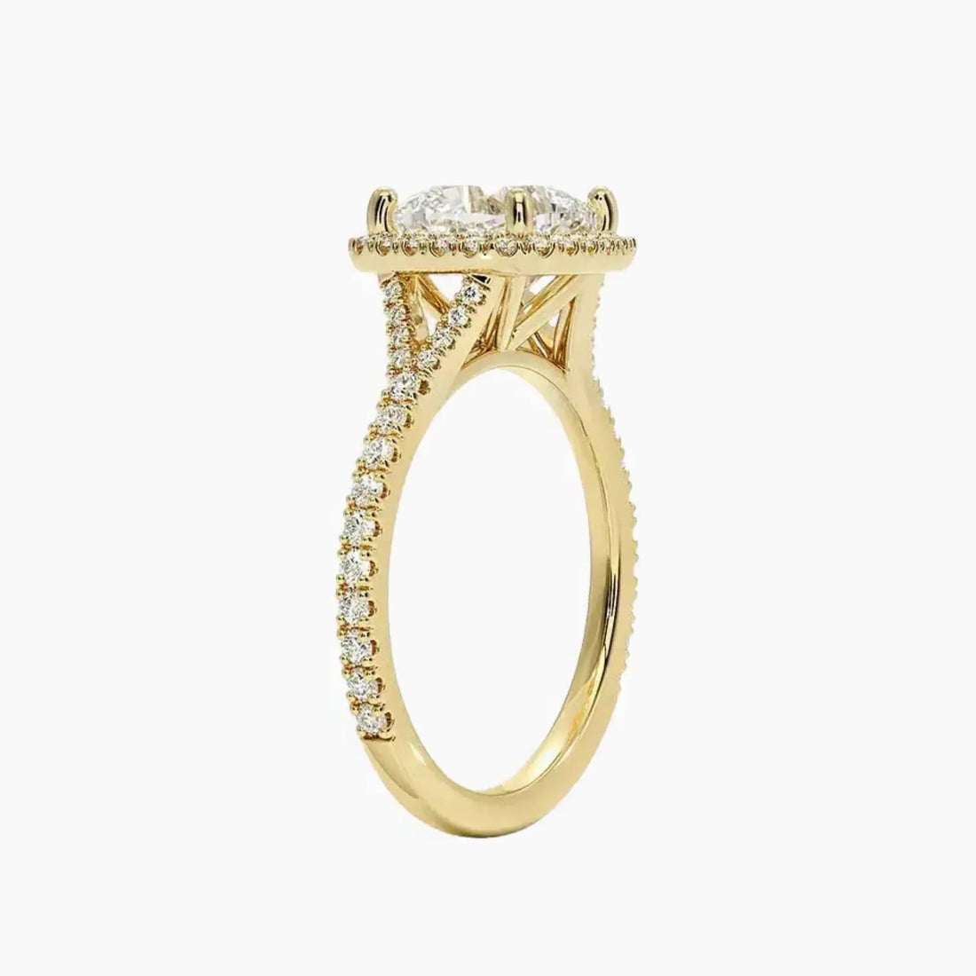 Lysandra Cushion Hidden Halo 2.5 Carat Lab Grown Diamond Engagement Ring in 14K Rose Gold