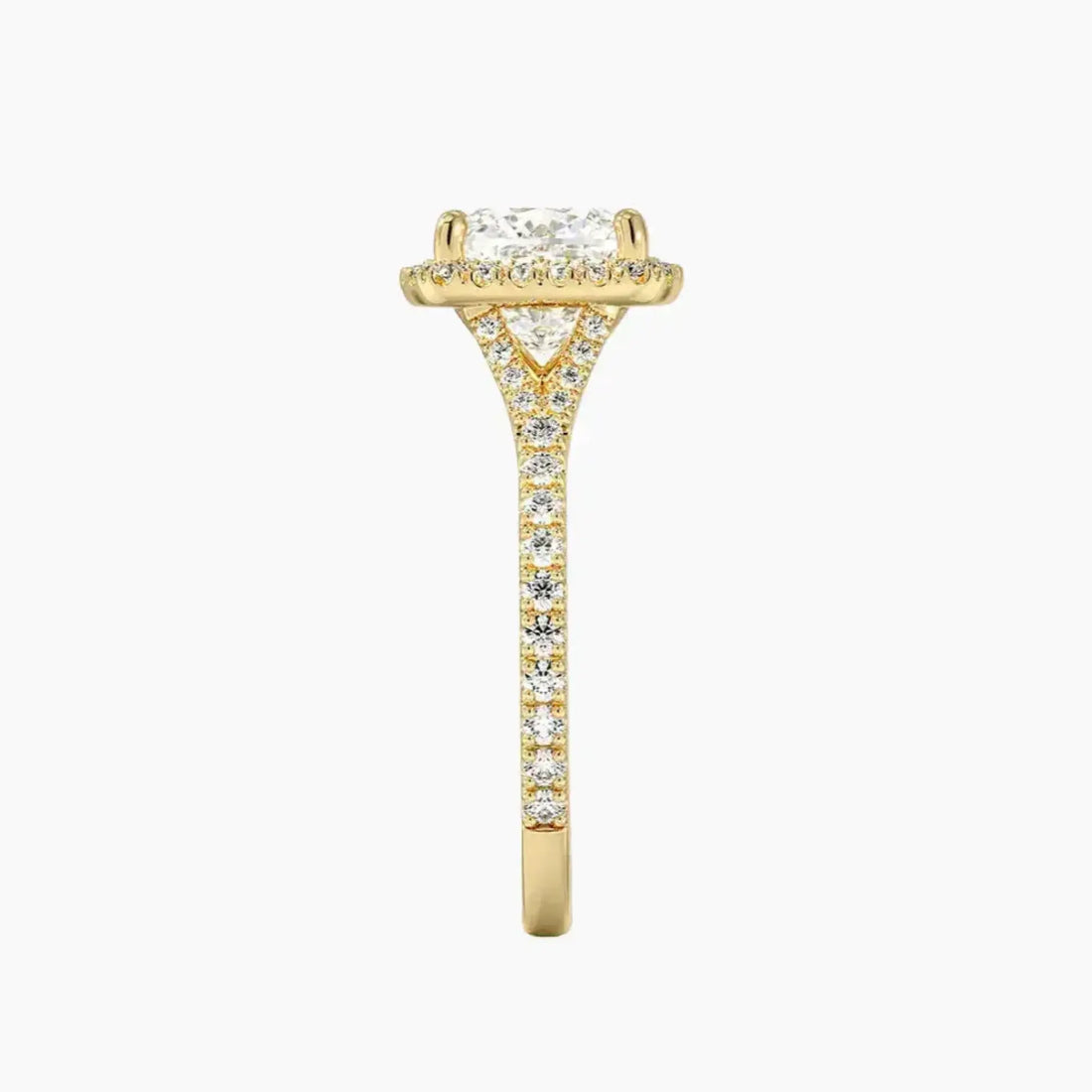 Lysandra Cushion Hidden Halo 2.5 Carat Lab Grown Diamond Engagement Ring in 18K White Gold