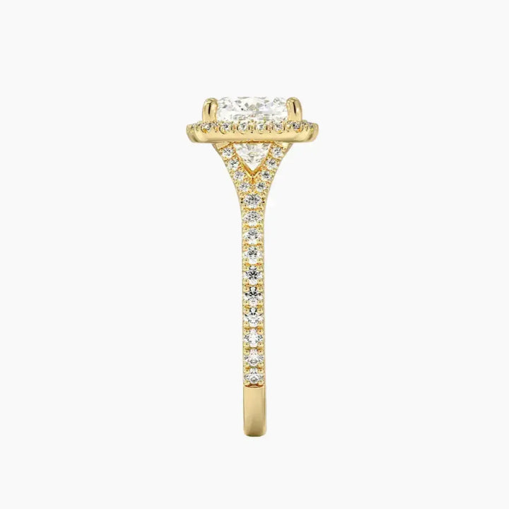 Lysandra Cushion Hidden Halo 2.5 Carat Lab Grown Diamond Engagement Ring in 14K Rose Gold