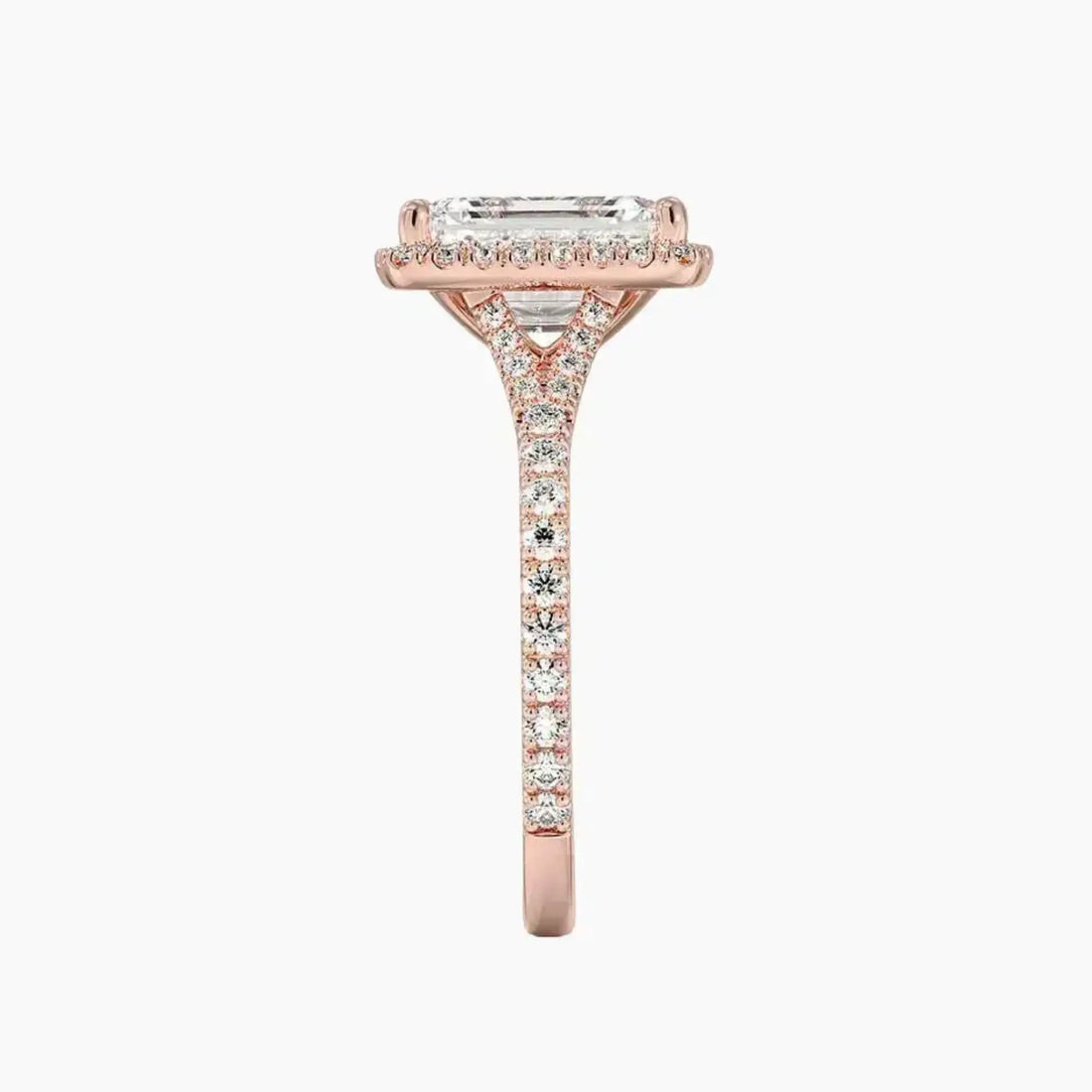 Lysandra Emerald Hidden Halo 2.5 Carat Lab Grown Diamond Engagement Ring in 14K Yellow Gold