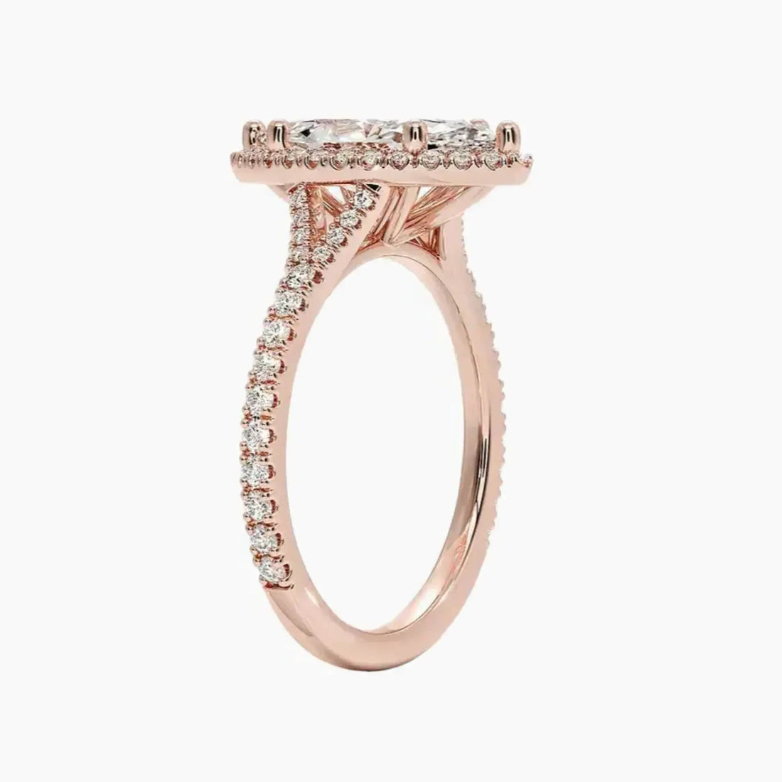 Lysandra Marquise Hidden Halo 1 Carat Lab Grown Diamond Engagement Ring in 18K Rose Gold