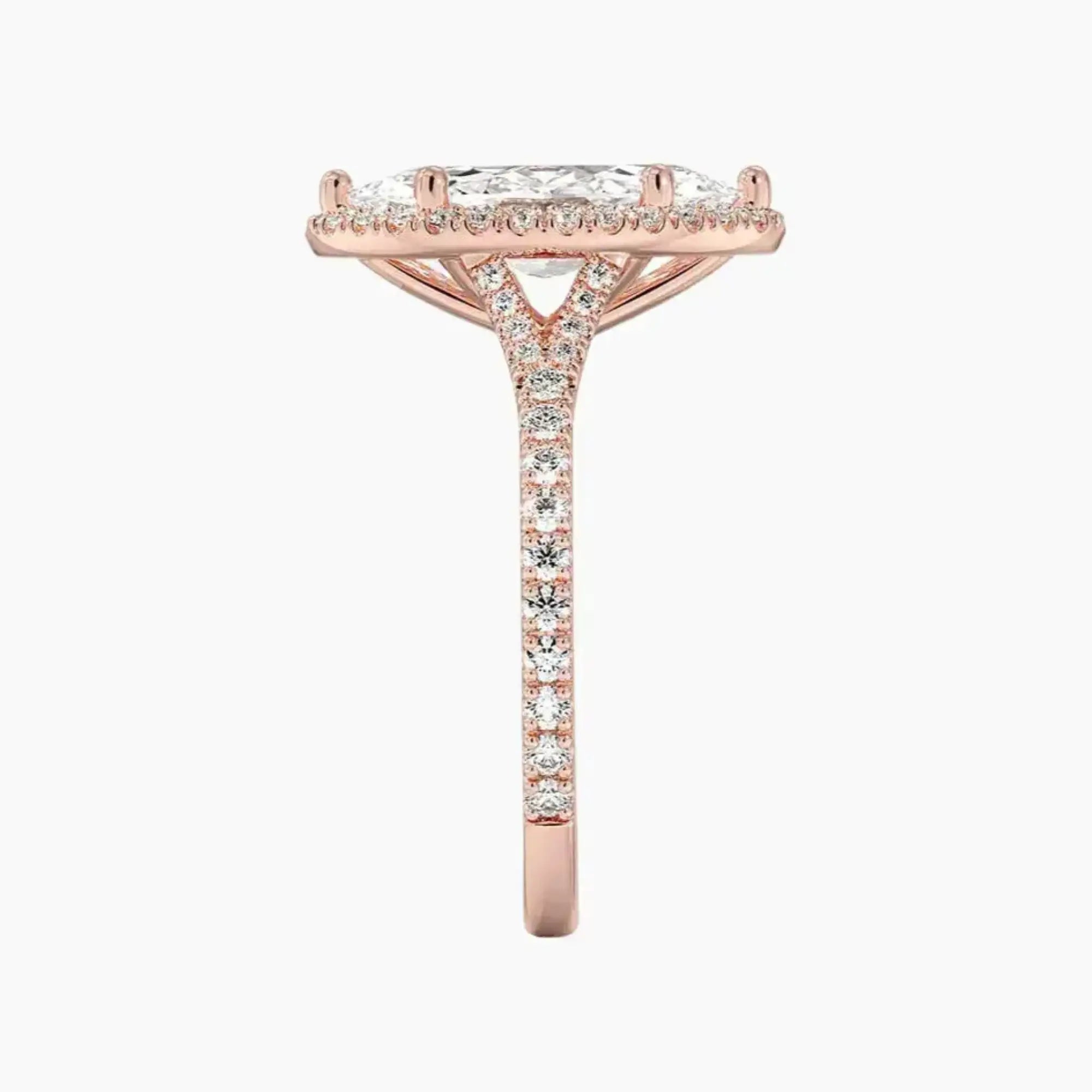 Lysandra Marquise Hidden Halo 1 Carat Lab Grown Diamond Engagement Ring in 14K Yellow Gold