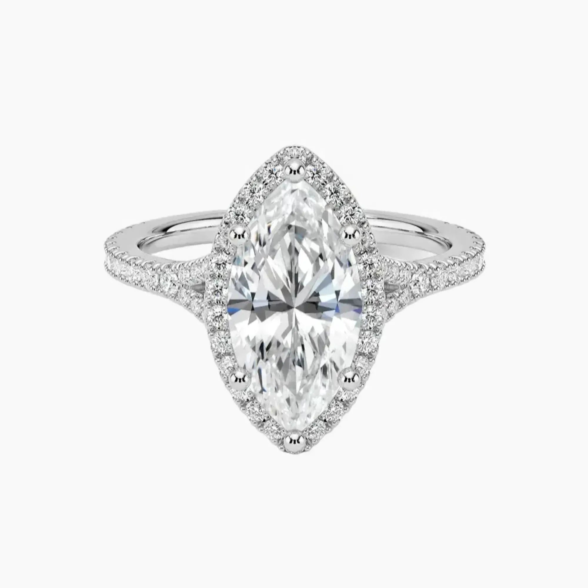 Lysandra Marquise Hidden Halo 1.5 Carat Lab Grown Diamond Engagement Ring in 18K Yellow Gold