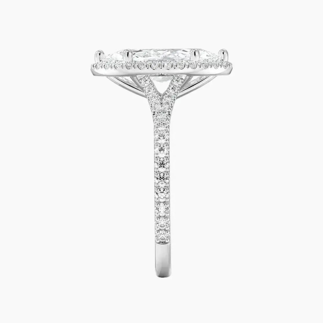 Lysandra Marquise Hidden Halo 2 Carat Lab Grown Diamond Engagement Ring in 14K Rose Gold
