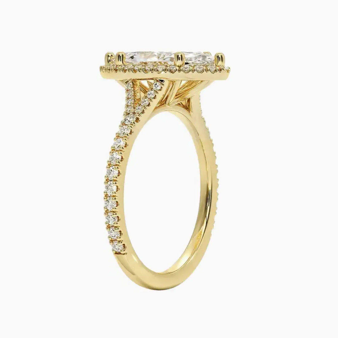 Lysandra Marquise Hidden Halo 2.5 Carat Lab Grown Diamond Engagement Ring in 18K Rose Gold