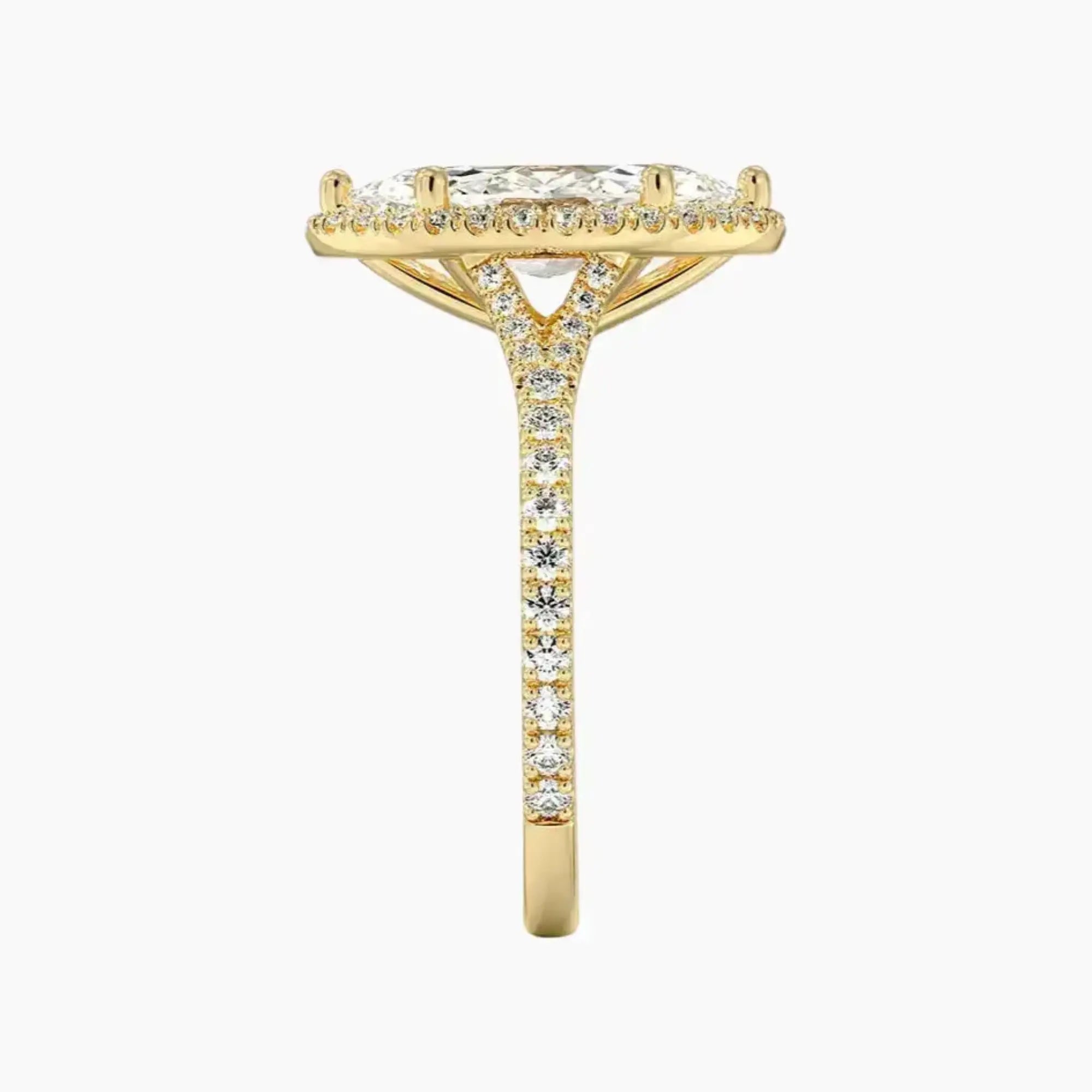 Lysandra Marquise Hidden Halo 1.5 Carat Lab Grown Diamond Engagement Ring in 18K White Gold