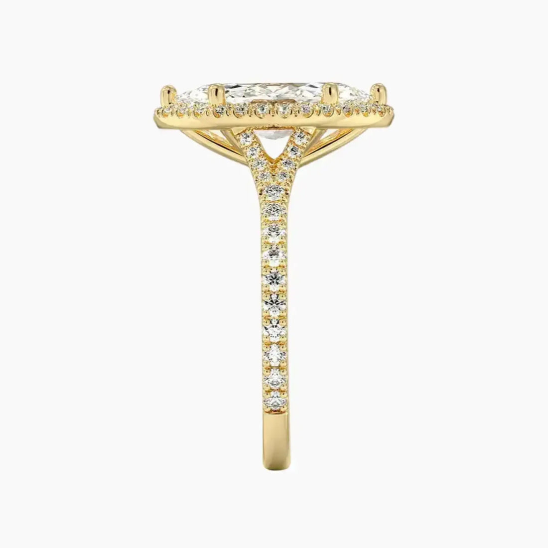 Lysandra Marquise Hidden Halo Diamond Ring Setting in 14K White Gold