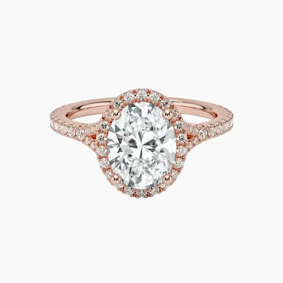 Lysandra Oval Hidden Halo 1 Carat Lab Grown Diamond Engagement Ring in 18K Yellow Gold
