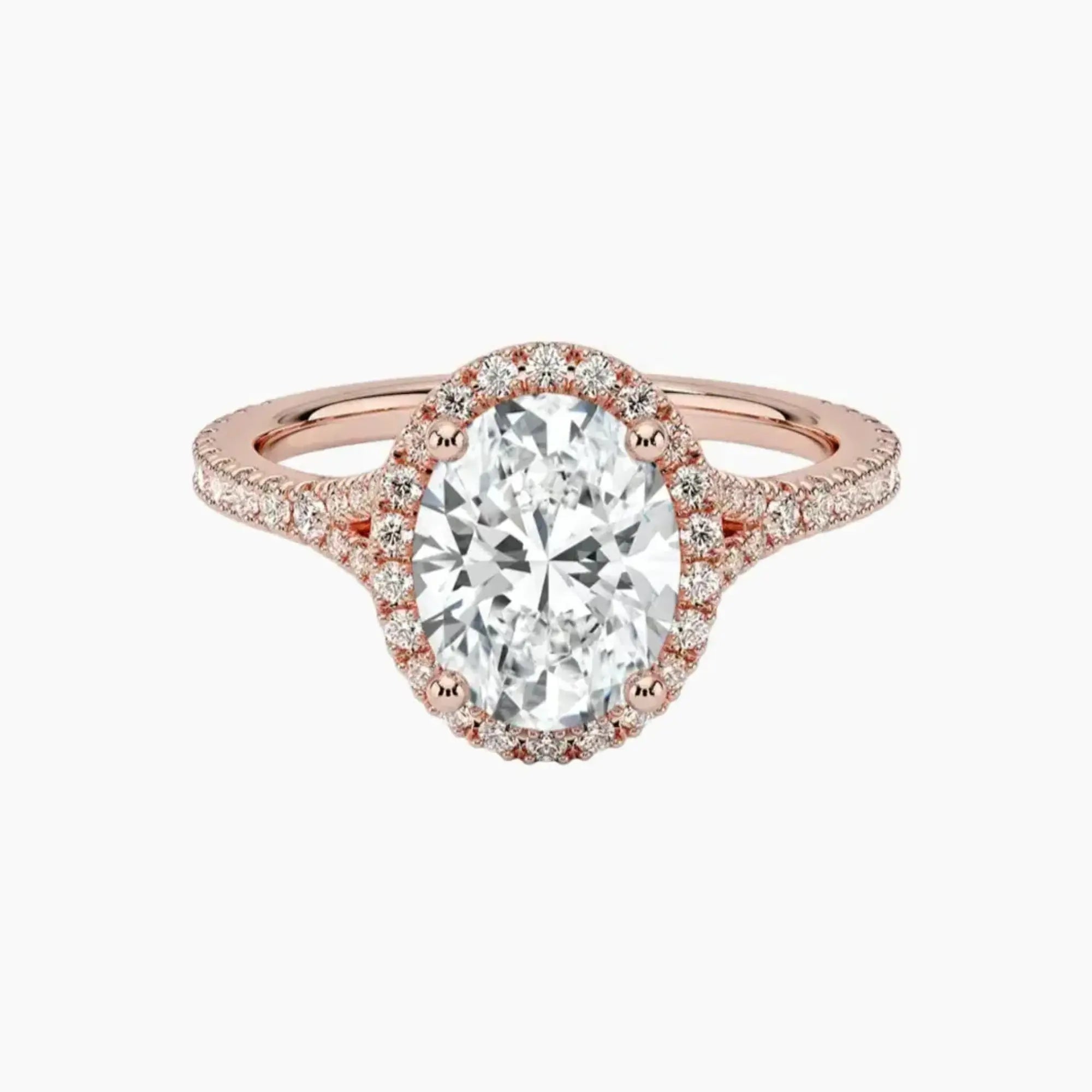 Lysandra Oval Hidden Halo 2.5 Carat Lab Grown Diamond Engagement Ring in 18K White Gold