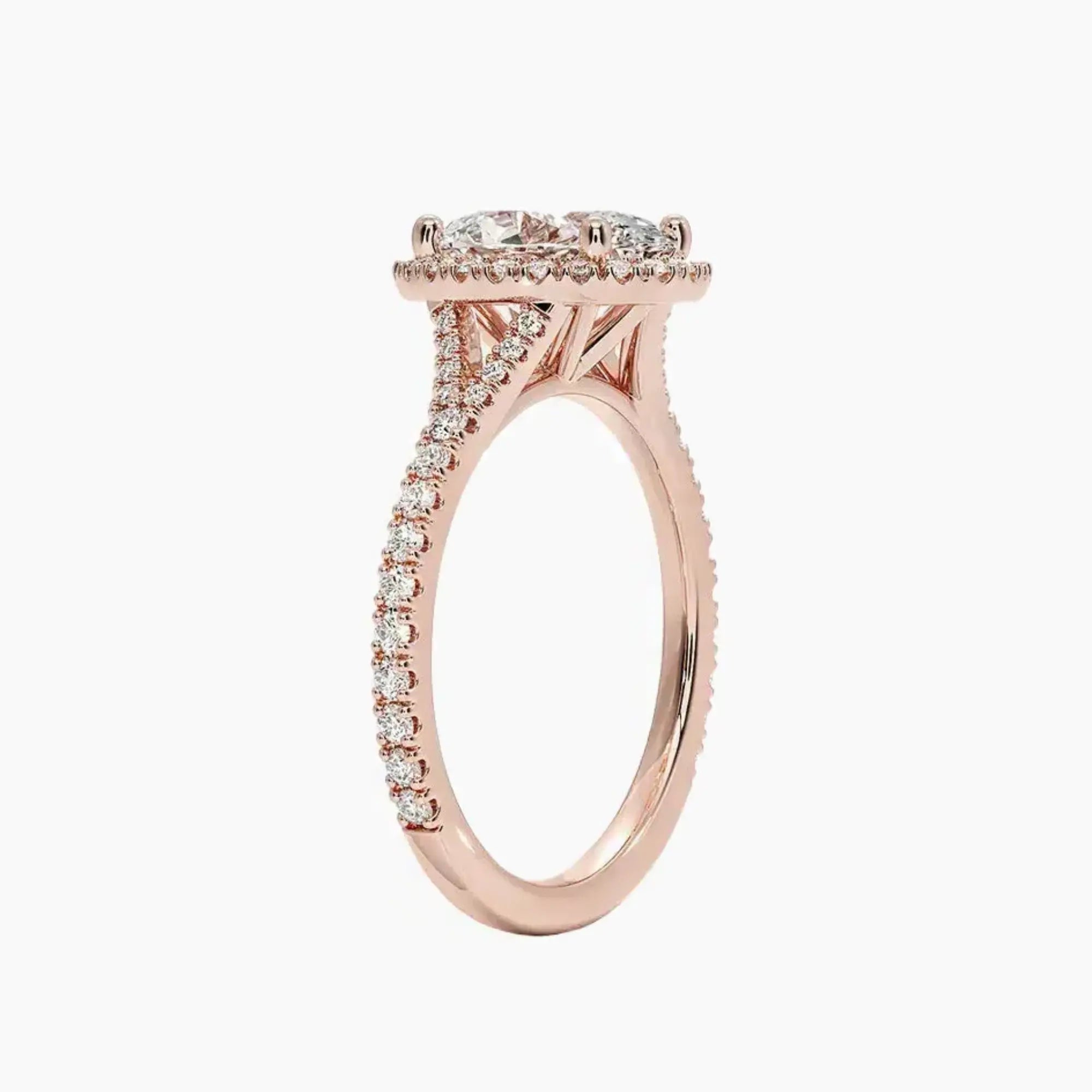 Lysandra Oval Hidden Halo 1.5 Carat Lab Grown Diamond Engagement Ring in 14K White Gold