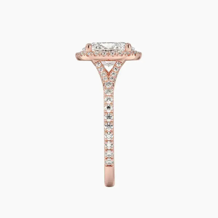 Lysandra Oval Hidden Halo 1.5 Carat Lab Grown Diamond Engagement Ring in 18K Yellow Gold