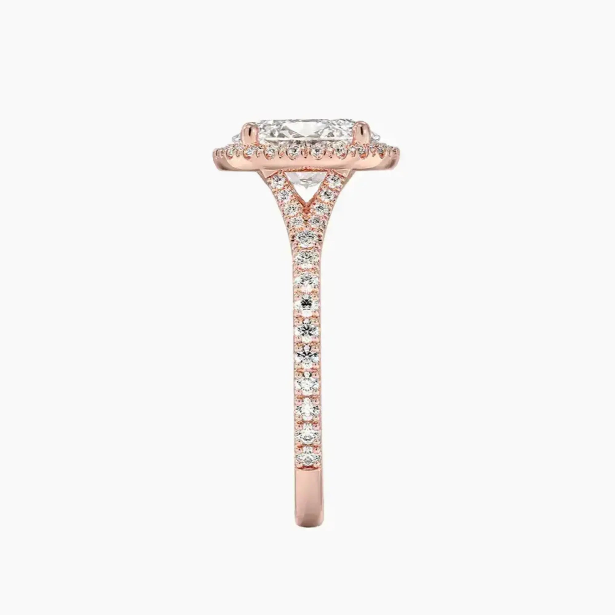 Lysandra Oval Hidden Halo Diamond Ring Setting in 14K White Gold