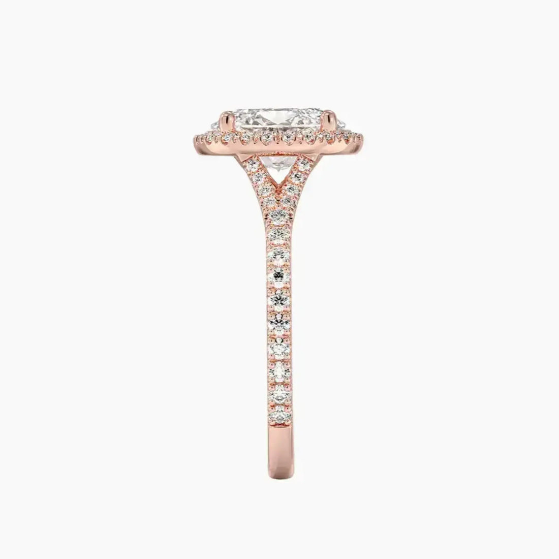 Lysandra Oval Hidden Halo Diamond Ring Setting in 14K Yellow Gold