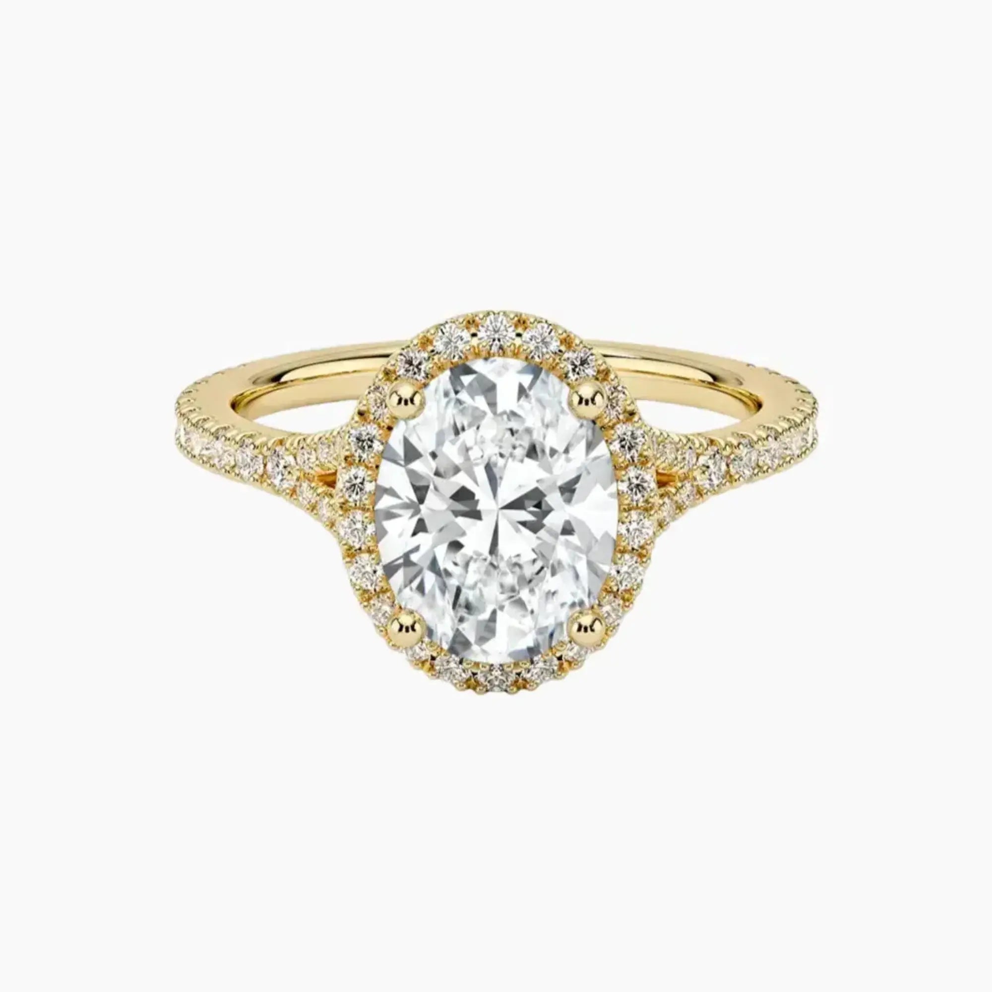 Lysandra Oval Hidden Halo 2 Carat Lab Grown Diamond Engagement Ring in 18K White Gold